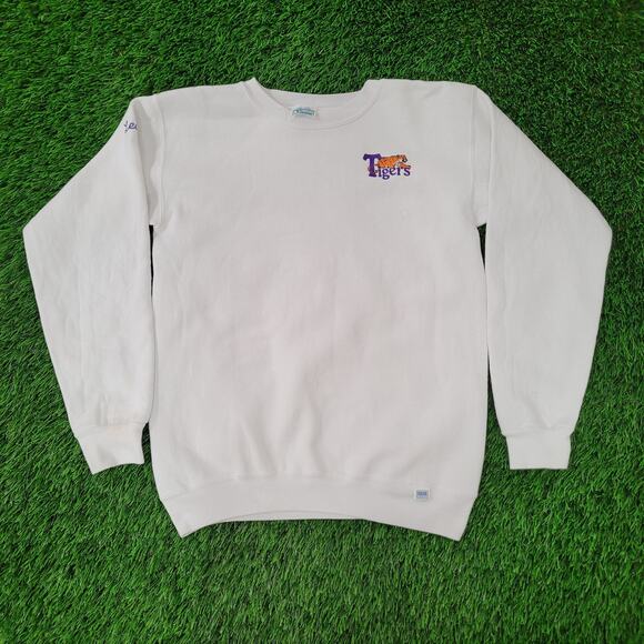 Vintage 90s Louisiana State University Sweatshirt Womens Medium 19x23 White USA - Picture 1 of 16